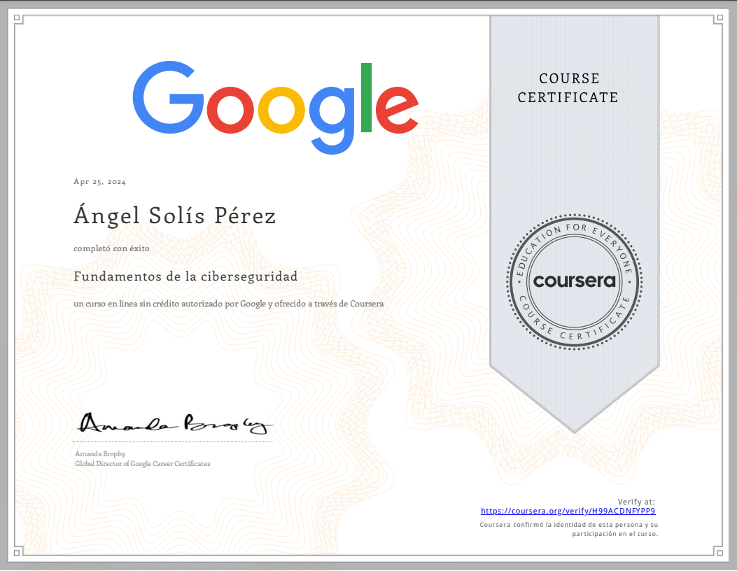 Fundamentals of Cybersecurity badge